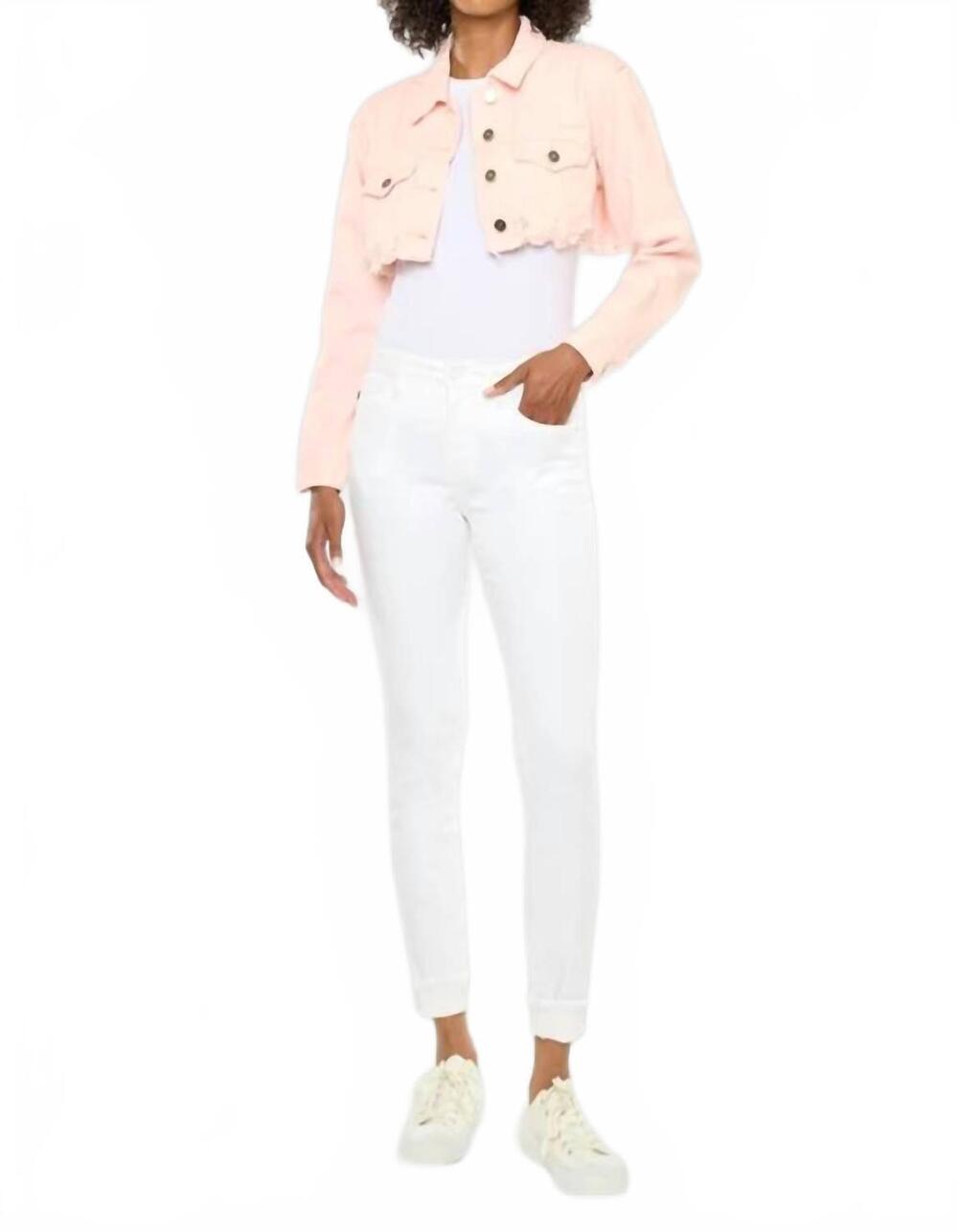 NEW KANCAN mid rise ankle skinny jeans in white